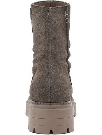 Bottines plates cuir naturel purapiel