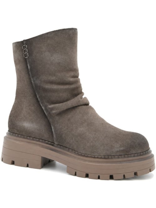 Bottines plates cuir naturel purapiel - Kiabi Bottines plates cuir naturel purapiel - Kiabi