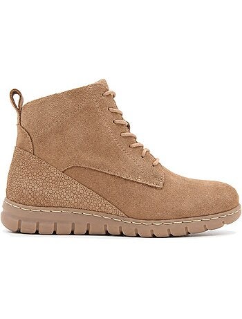 Bottines plates cuir naturel purapiel