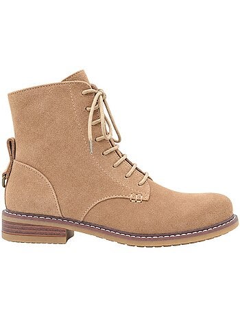 Bottines plates cuir naturel purapiel