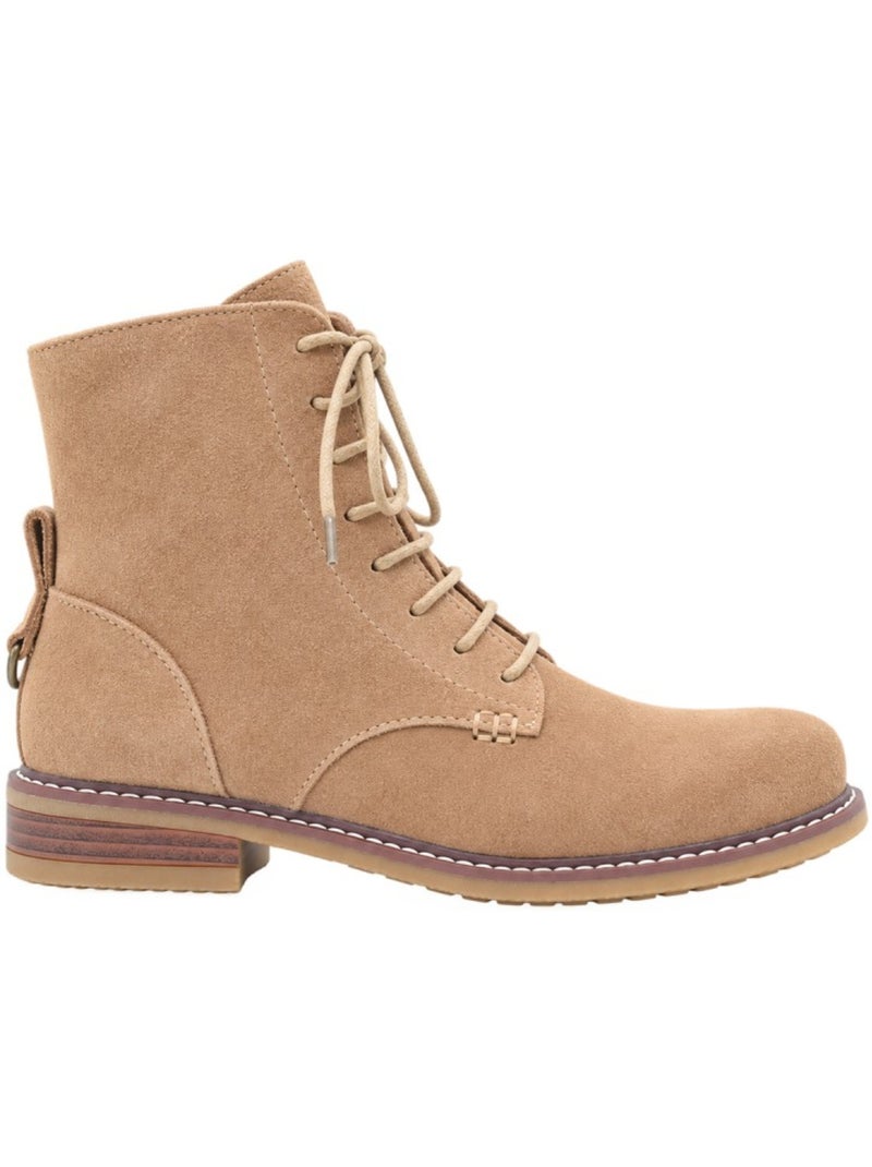 Bottines plates cuir naturel purapiel Marron - Kiabi