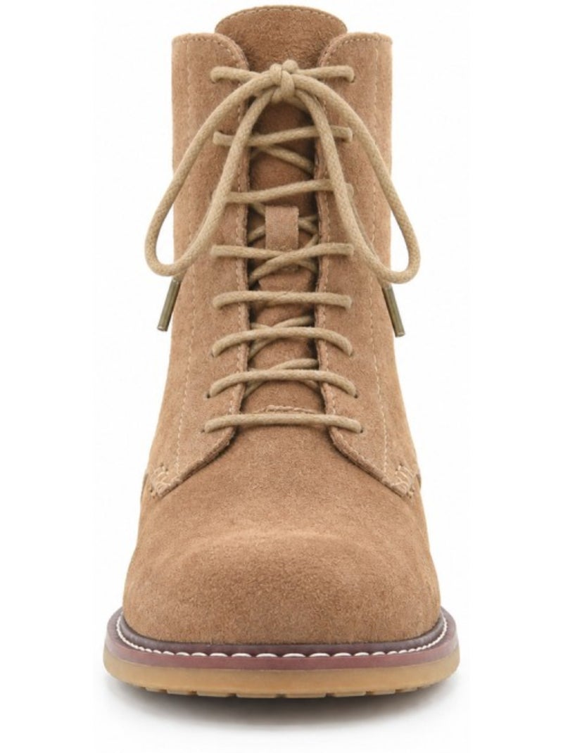 Bottines plates cuir naturel purapiel Marron - Kiabi