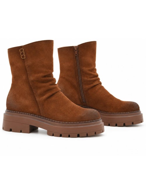 Bottines plates cuir naturel purapiel - Kiabi Bottines plates cuir naturel purapiel - Kiabi
