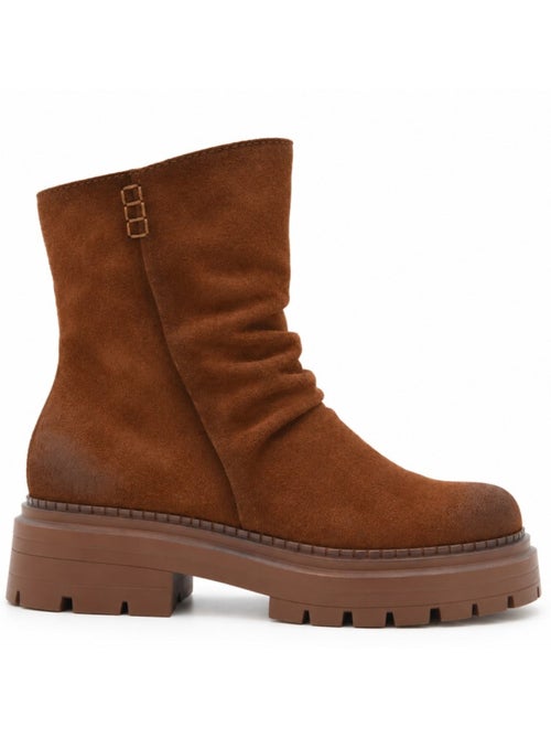 Bottines plates cuir naturel purapiel - Kiabi Bottines plates cuir naturel purapiel - Kiabi
