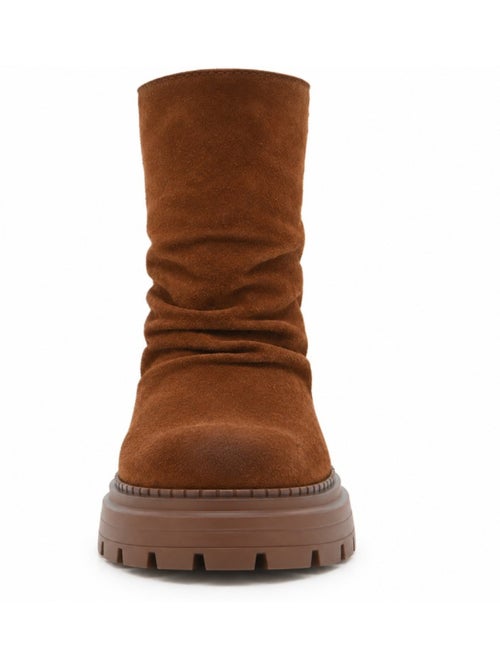Bottines plates cuir naturel purapiel - Kiabi Bottines plates cuir naturel purapiel - Kiabi