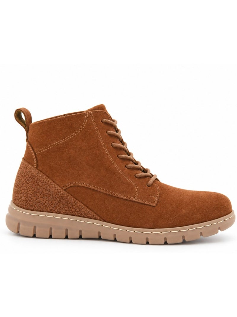 Bottines plates cuir naturel purapiel Marron - Kiabi