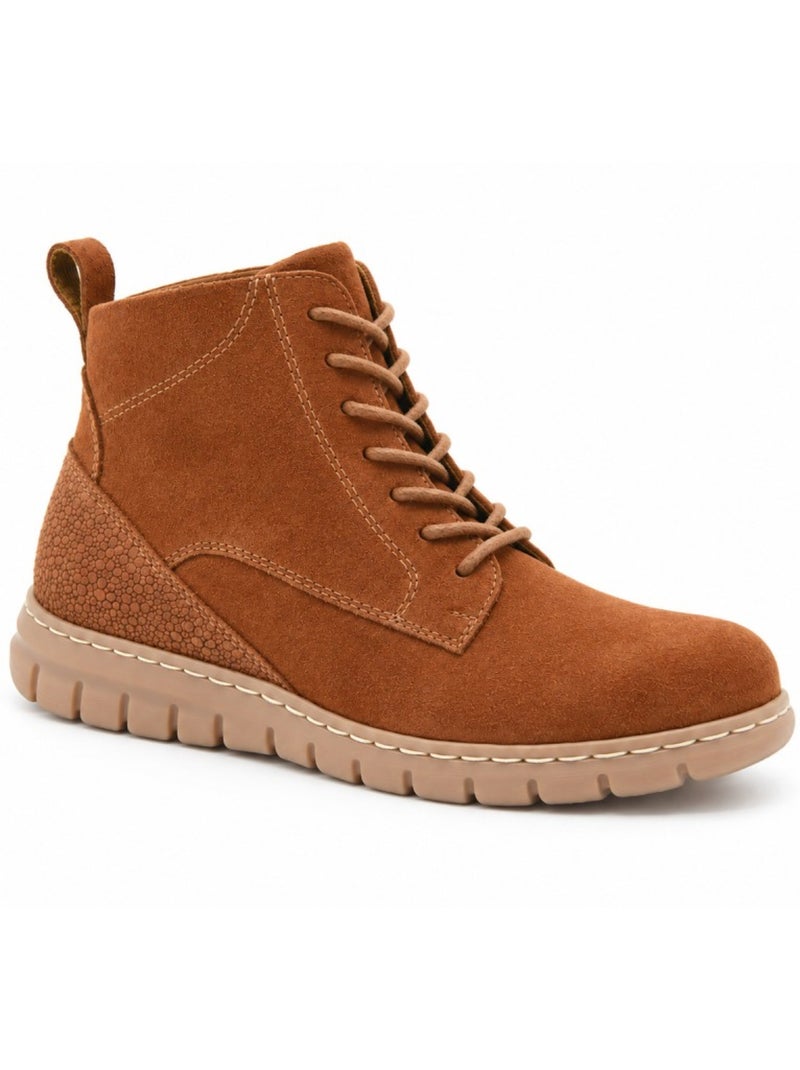 Bottines plates cuir naturel purapiel Marron - Kiabi