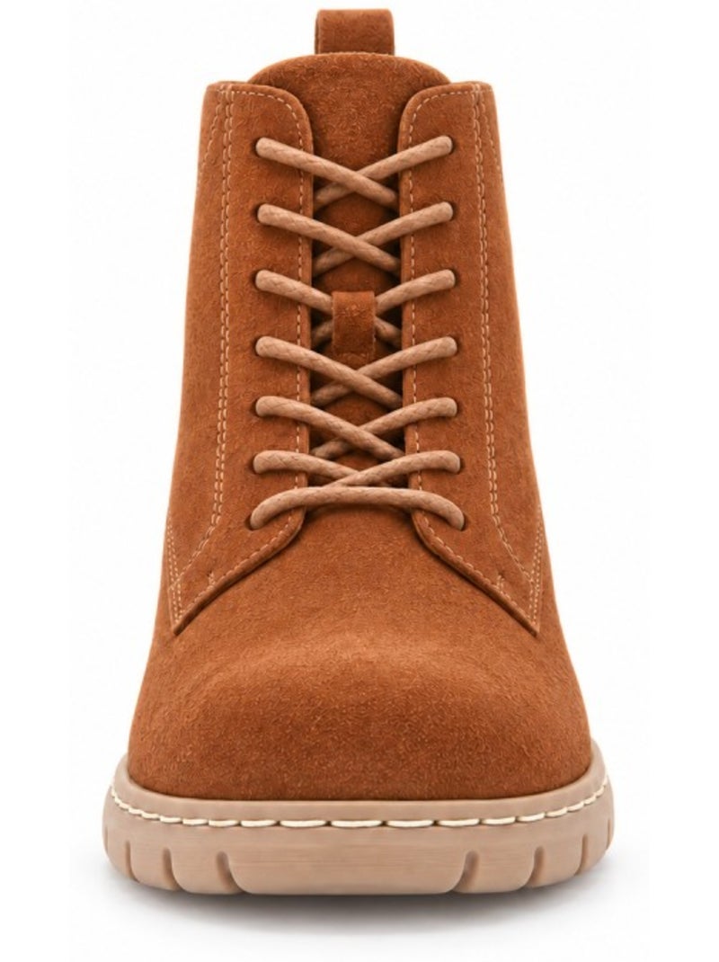 Bottines plates cuir naturel purapiel Marron - Kiabi