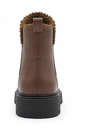 Bottines plates cuir naturel purapiel