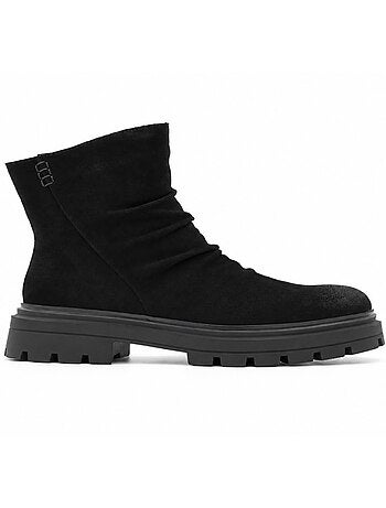 Bottines plates cuir naturel purapiel