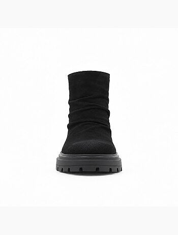 Bottines plates cuir naturel purapiel
