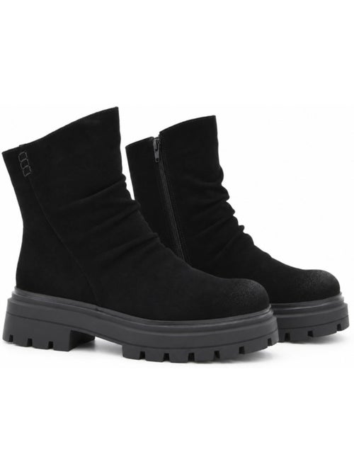 Bottines plates cuir naturel purapiel - Kiabi Bottines plates cuir naturel purapiel - Kiabi