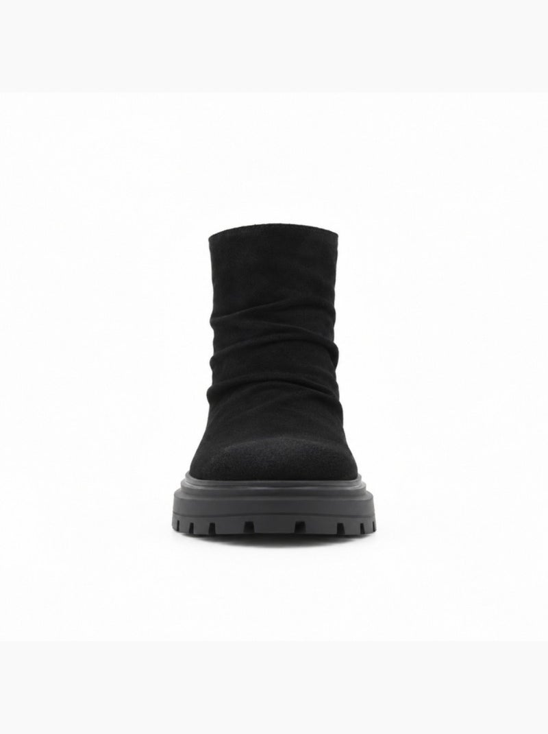 Bottines plates cuir naturel purapiel Noir - Kiabi