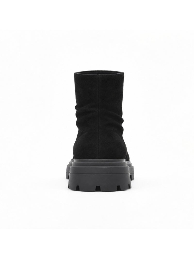 Bottines plates cuir naturel purapiel Noir - Kiabi