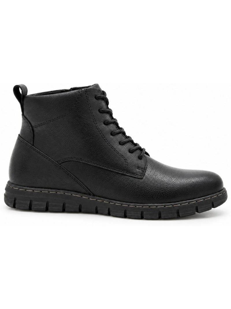 Bottines plates cuir naturel purapiel Noir - Kiabi