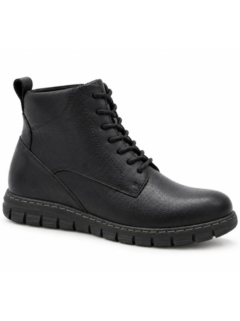 Bottines plates cuir naturel purapiel Noir - Kiabi