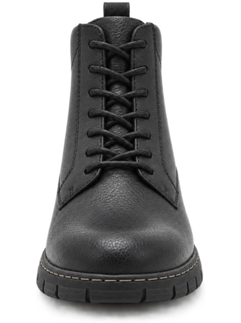 Bottines plates cuir naturel purapiel Noir - Kiabi