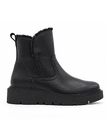 Bottines plates cuir naturel purapiel
