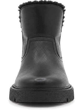 Bottines plates cuir naturel purapiel