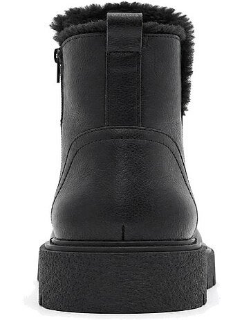 Bottines plates cuir naturel purapiel