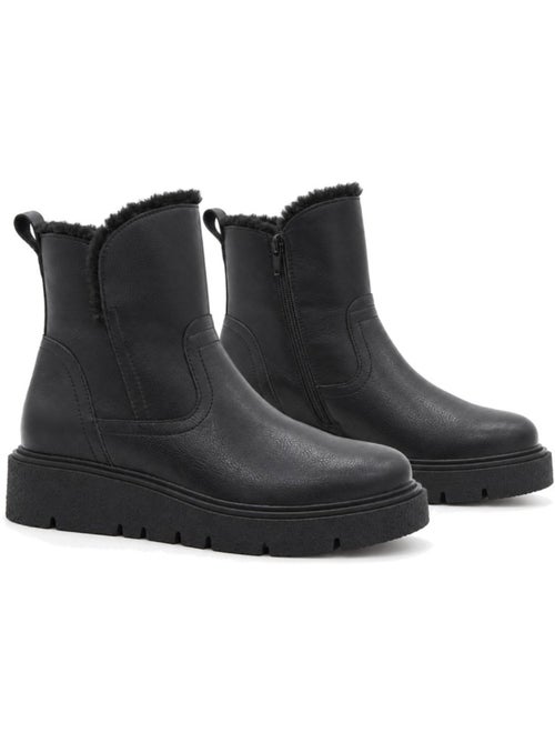 Bottines plates cuir naturel purapiel - Kiabi Bottines plates cuir naturel purapiel - Kiabi