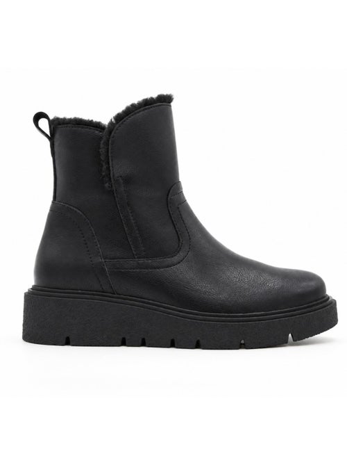 Bottines plates cuir naturel purapiel - Kiabi Bottines plates cuir naturel purapiel - Kiabi