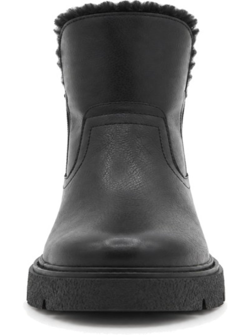 Bottines plates cuir naturel purapiel Noir - Kiabi