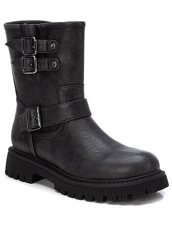 Bottines plates femme à fermeture éclair