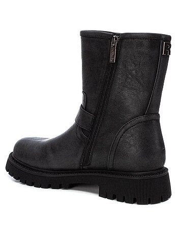 Bottines plates femme à fermeture éclair