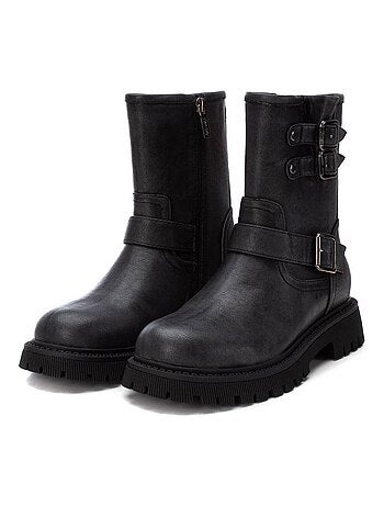 Bottines plates femme à fermeture éclair