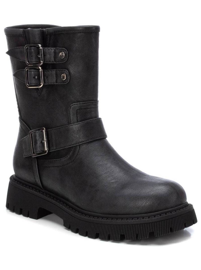 Bottines plates femme à fermeture éclair Noir - Kiabi
