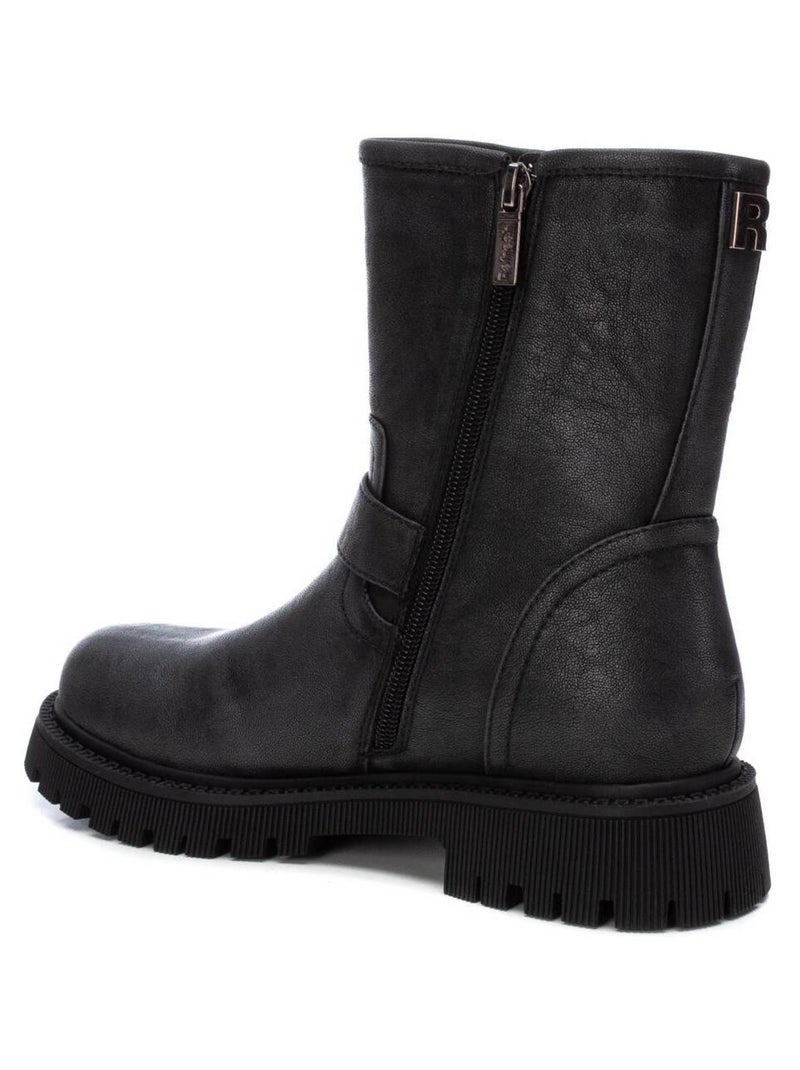 Bottines plates femme à fermeture éclair Noir - Kiabi