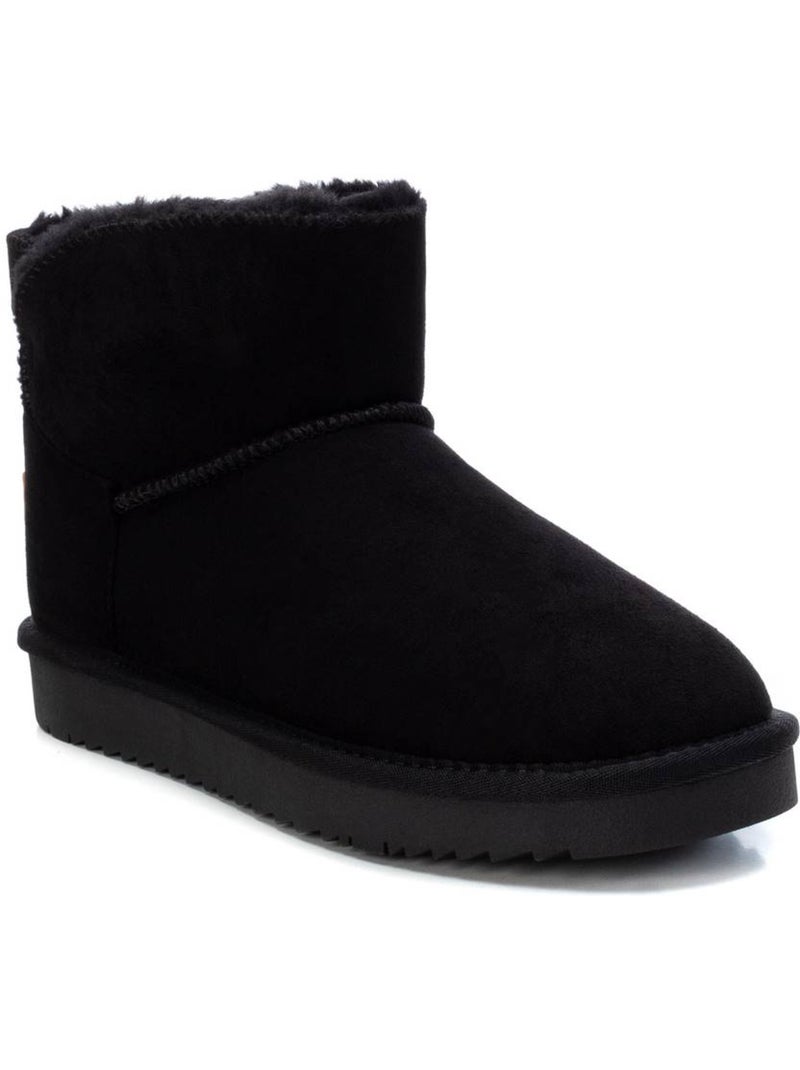Bottines plates femme fourrées Noir - Kiabi
