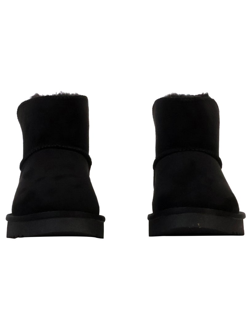 Bottines plates femme fourrées Noir - Kiabi