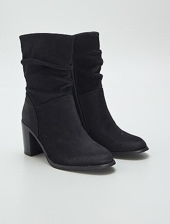 Bottines plissées à talon