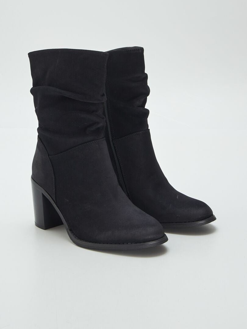 Bottines plissees a talon Noir Kiabi 35.00