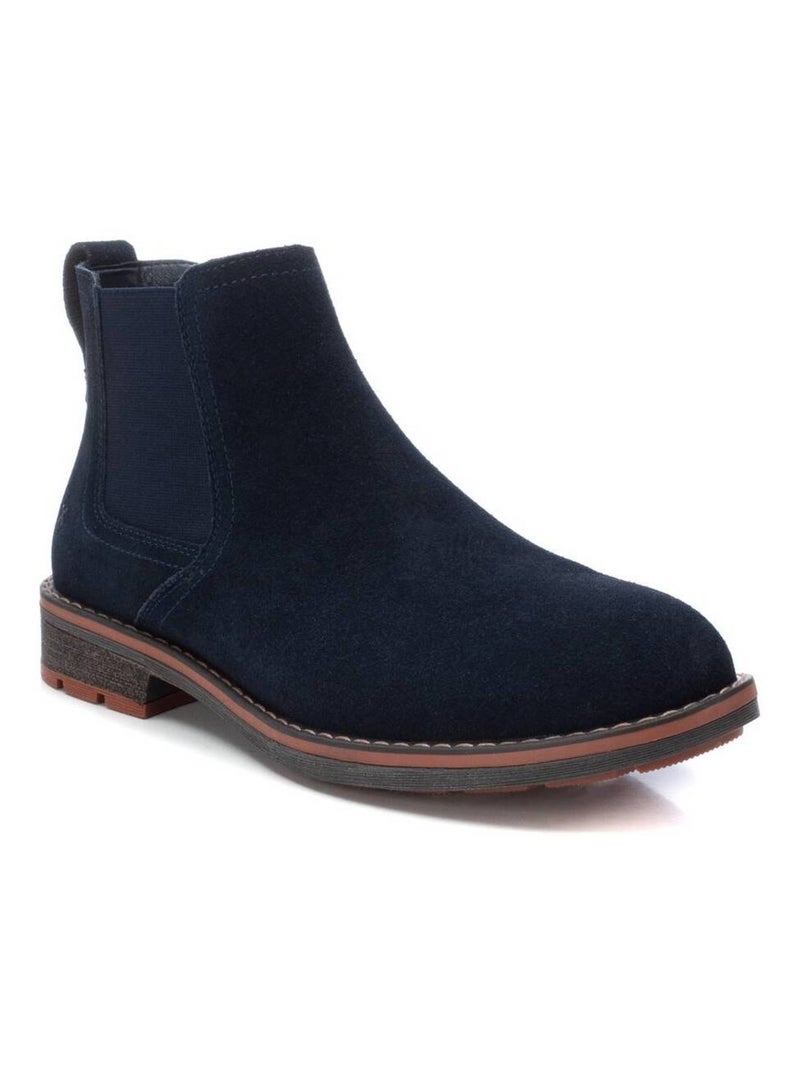 Bottines pour homme en cuir Bleu - Kiabi