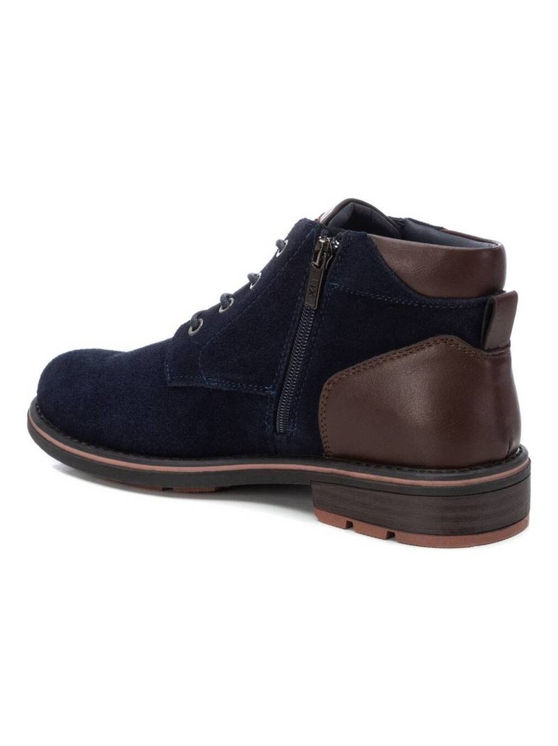 Bottines pour homme en cuir Bleu - Kiabi