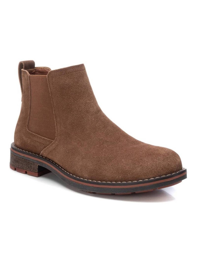 Bottines pour homme en cuir Camel - Kiabi