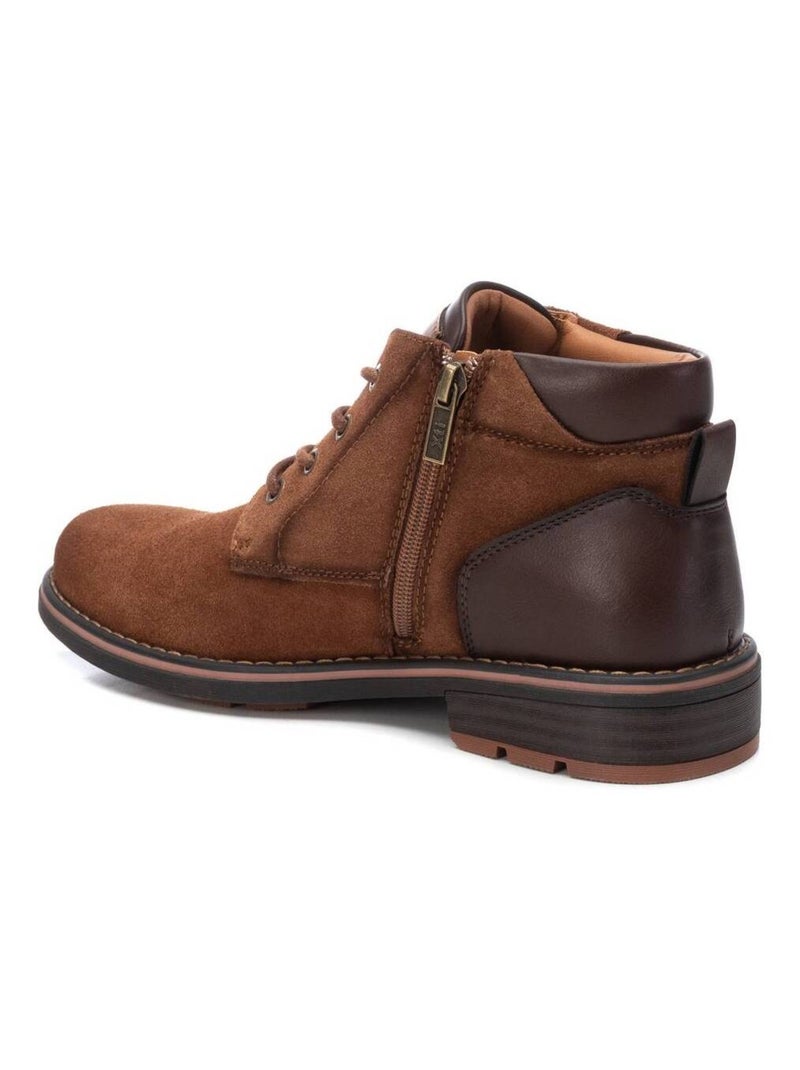 Bottines pour homme en cuir Camel - Kiabi