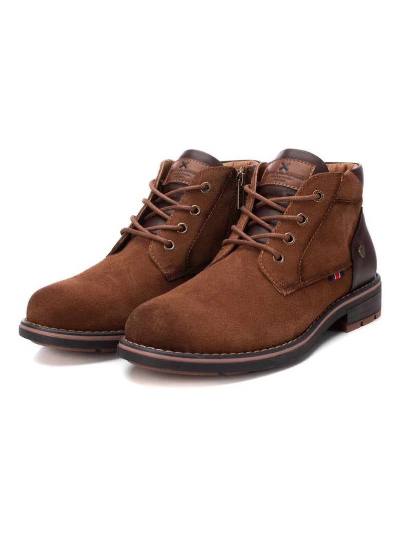 Bottines pour homme en cuir Camel - Kiabi
