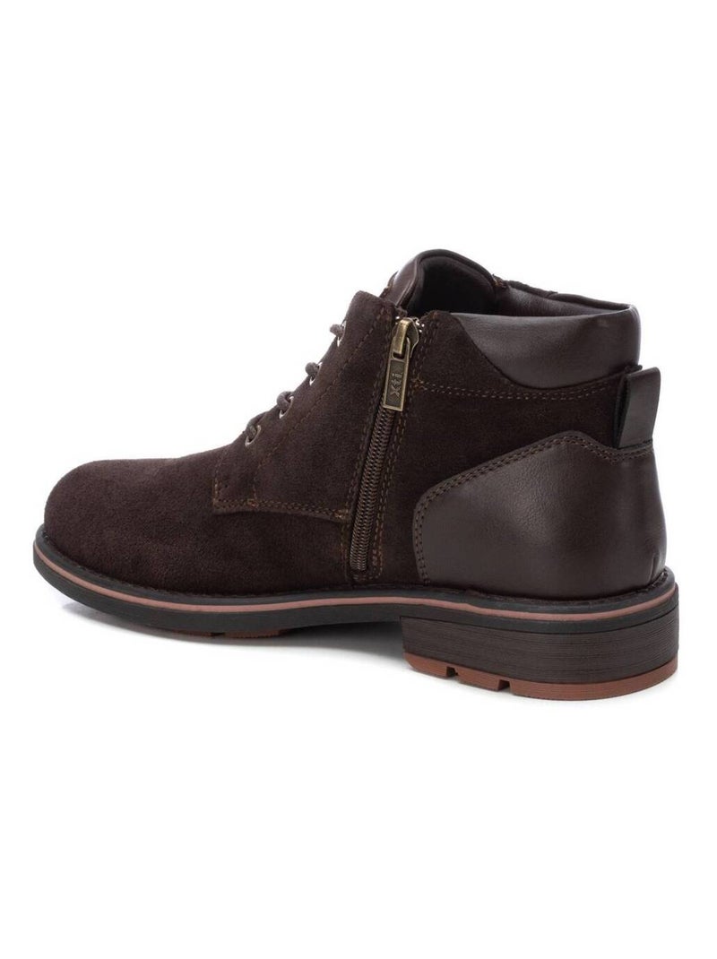 Bottines pour homme en cuir Marron - Kiabi
