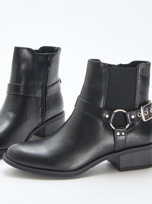 Bottines rock en simili - Kiabi