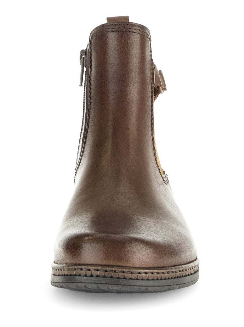 Bottines s en cuir lisse Gabor Marron - Kiabi