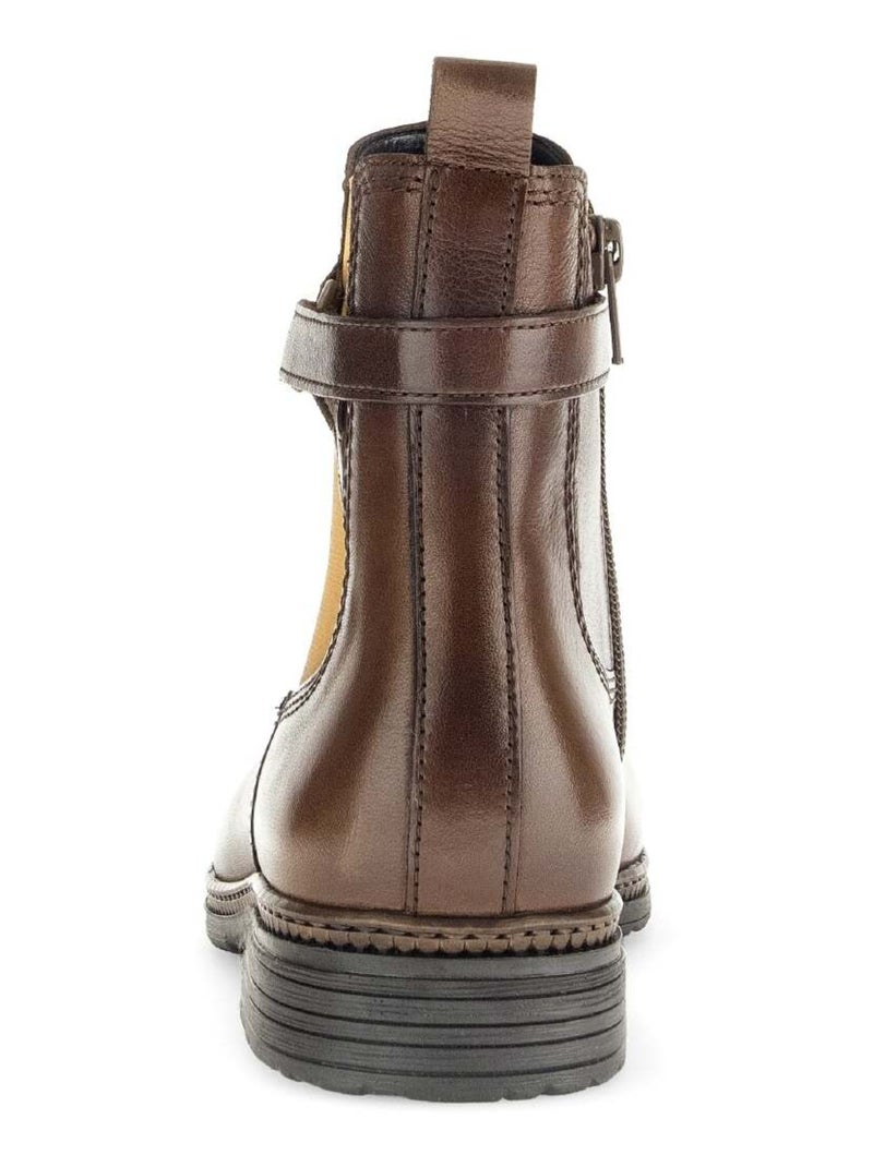 Bottines s en cuir lisse Gabor Marron - Kiabi