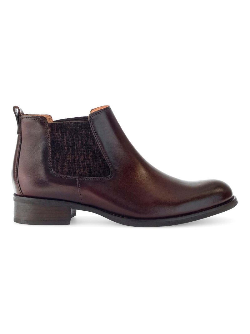 Bottines s en cuir lisse Gabor Marron - Kiabi