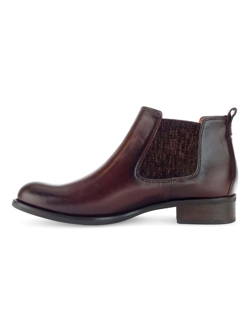 Bottines s en cuir lisse Gabor Marron - Kiabi