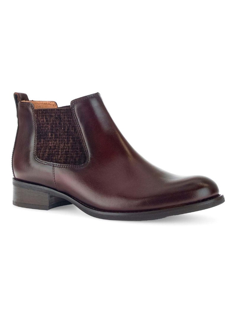 Bottines s en cuir lisse Gabor Marron - Kiabi