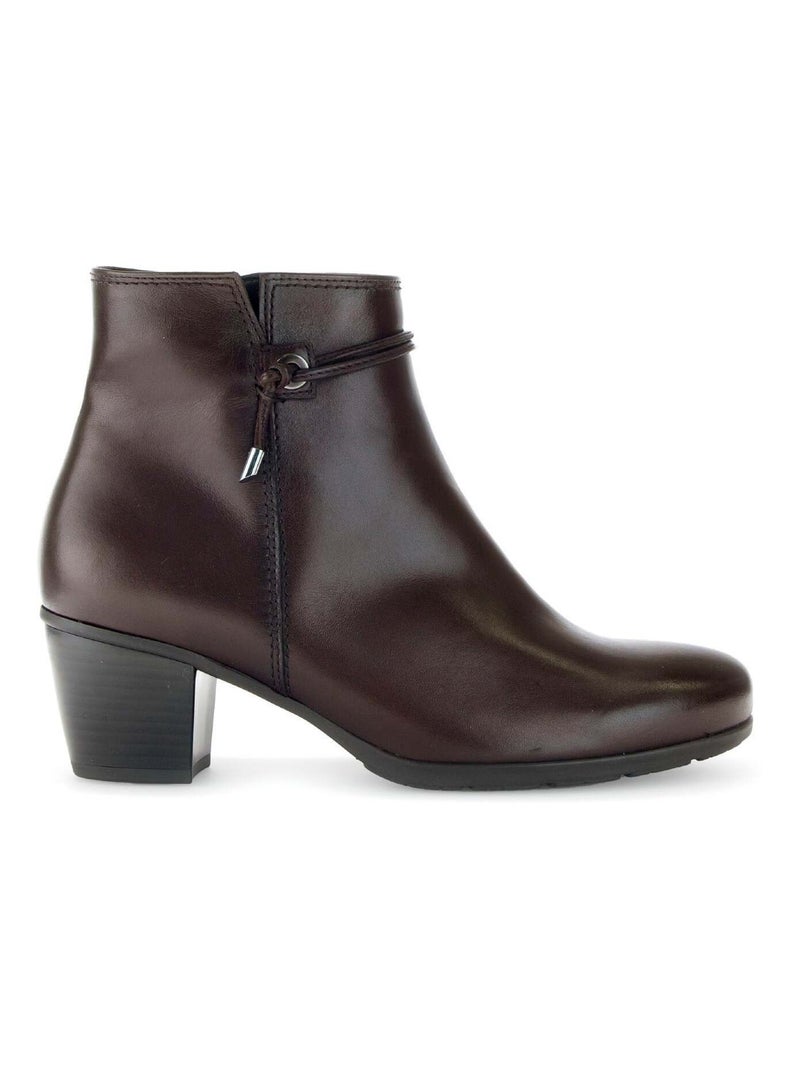 Bottines s en cuir lisse Gabor Marron - Kiabi