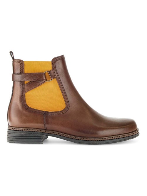 Bottines s en cuir lisse - Kiabi